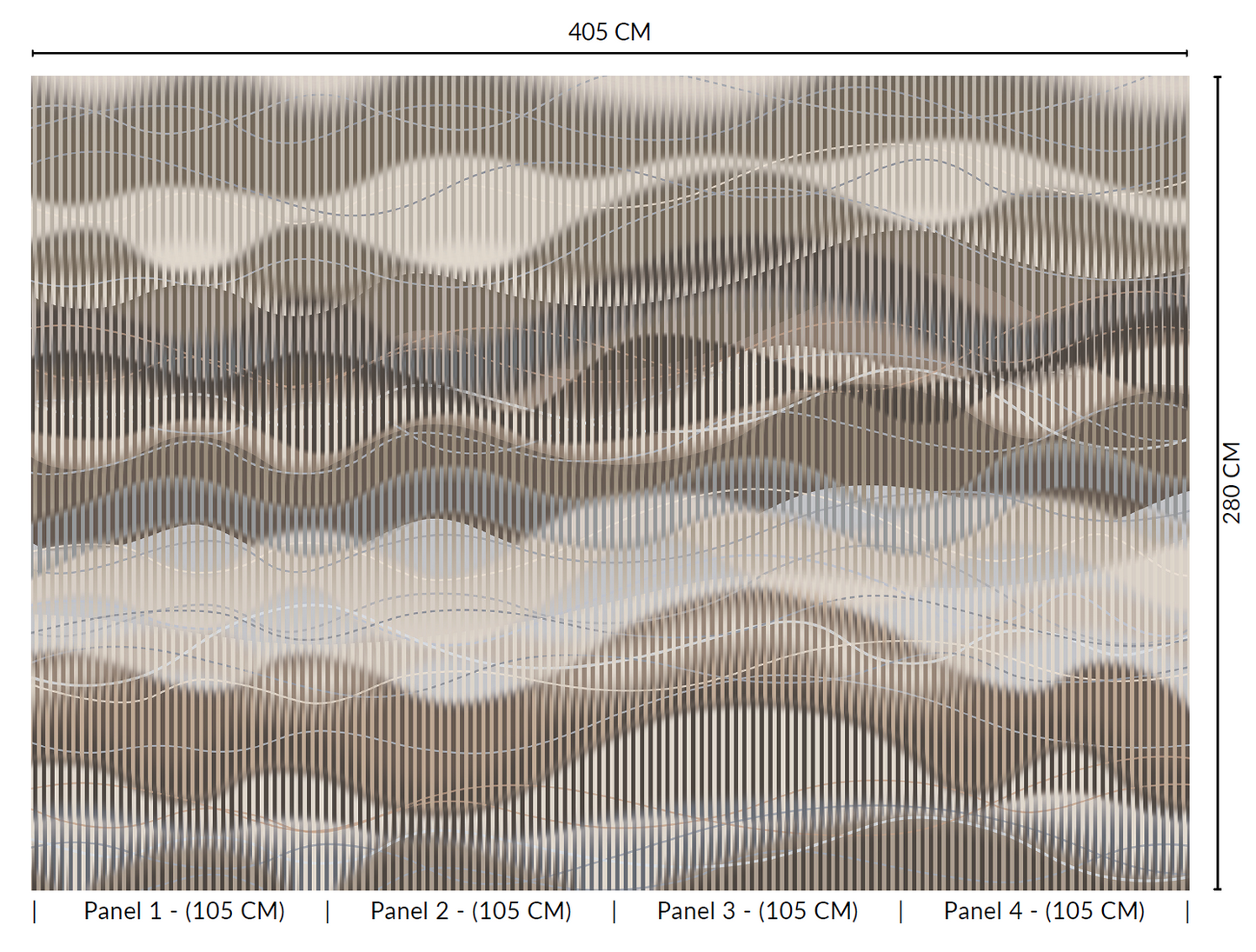 Abstract Striped Waves Murals MA1731
