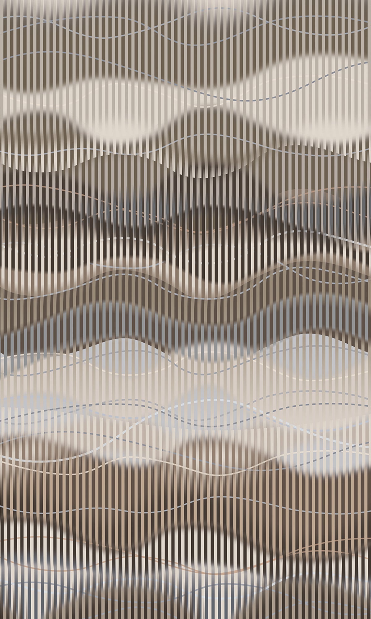 Abstract Striped Waves Murals MA1731