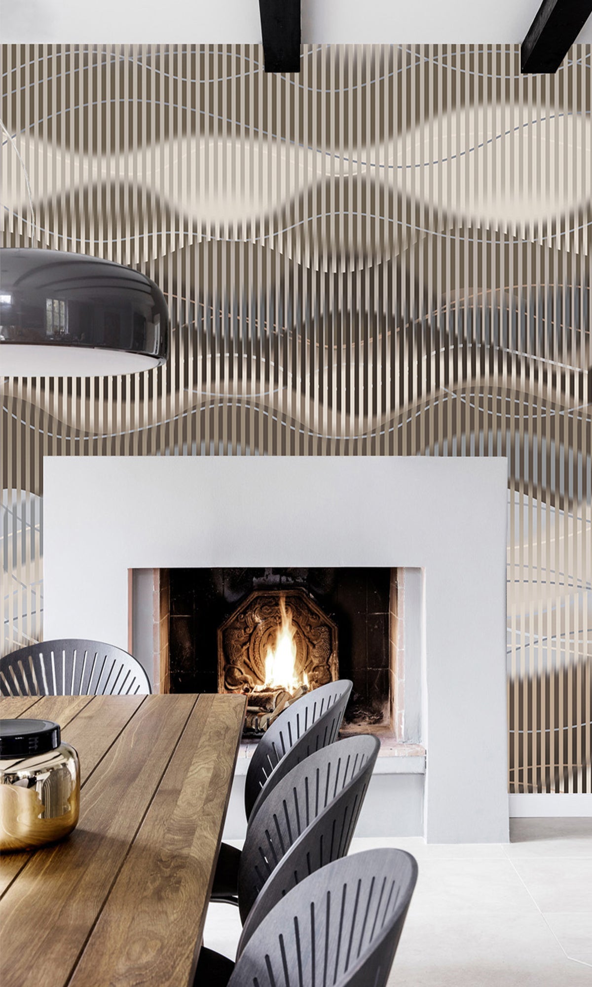 Abstract Striped Waves Murals MA1731
