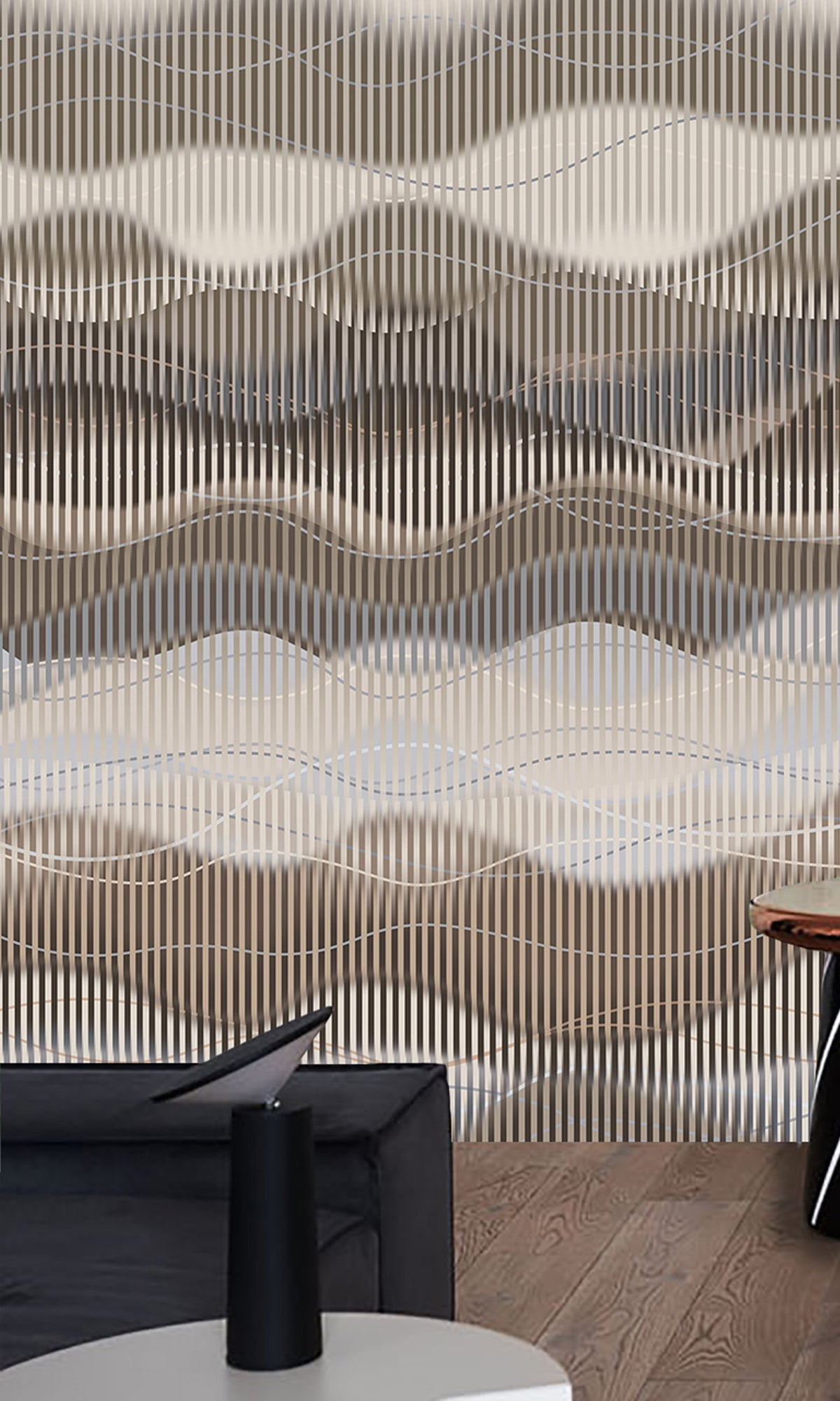 Abstract Striped Waves Murals MA1731