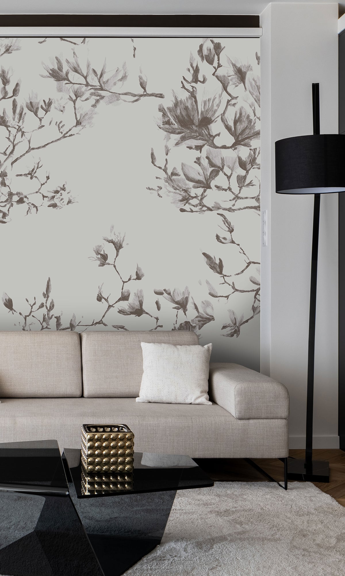 Taupe Magnolias In Bloom Murals MF1256