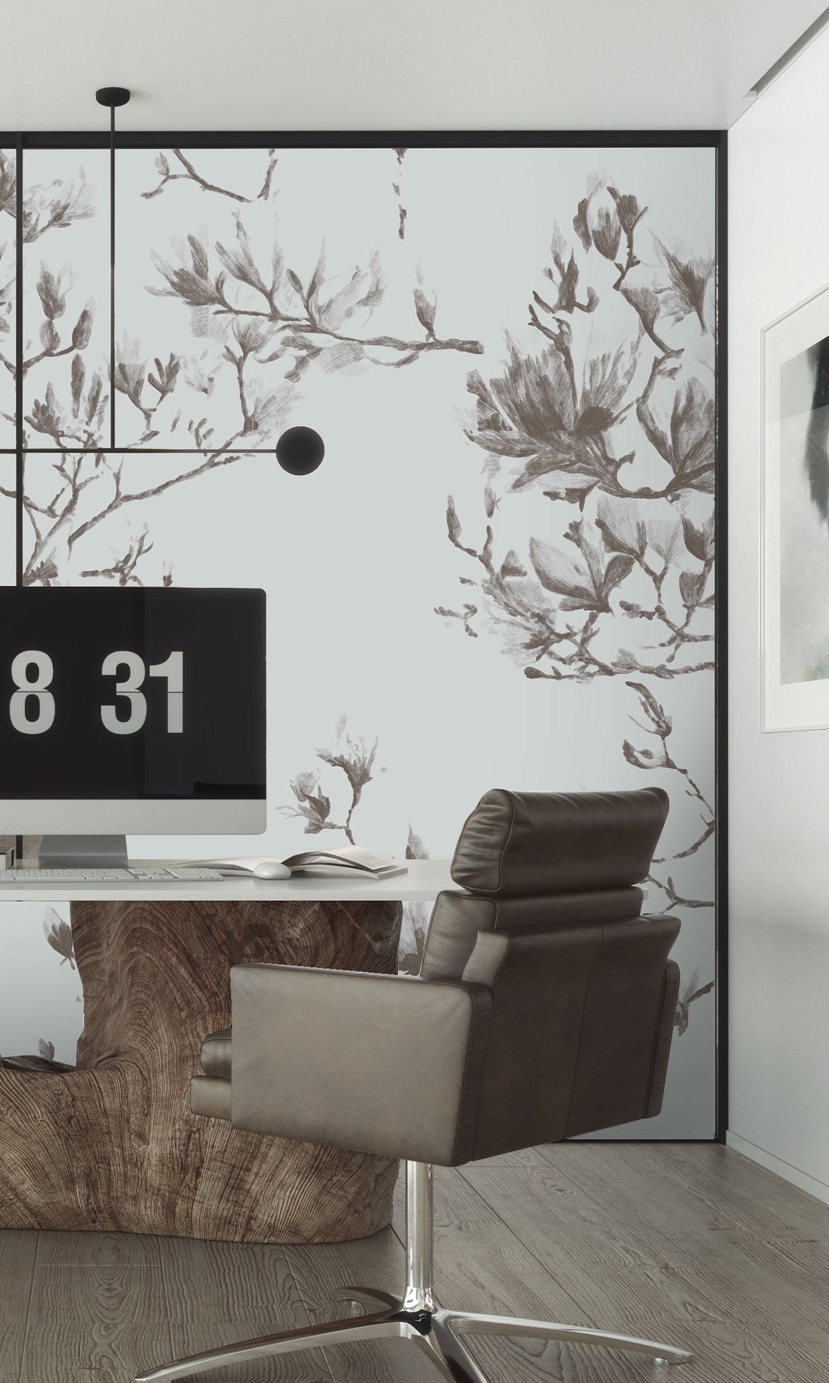 Taupe Magnolias In Bloom Murals MF1256