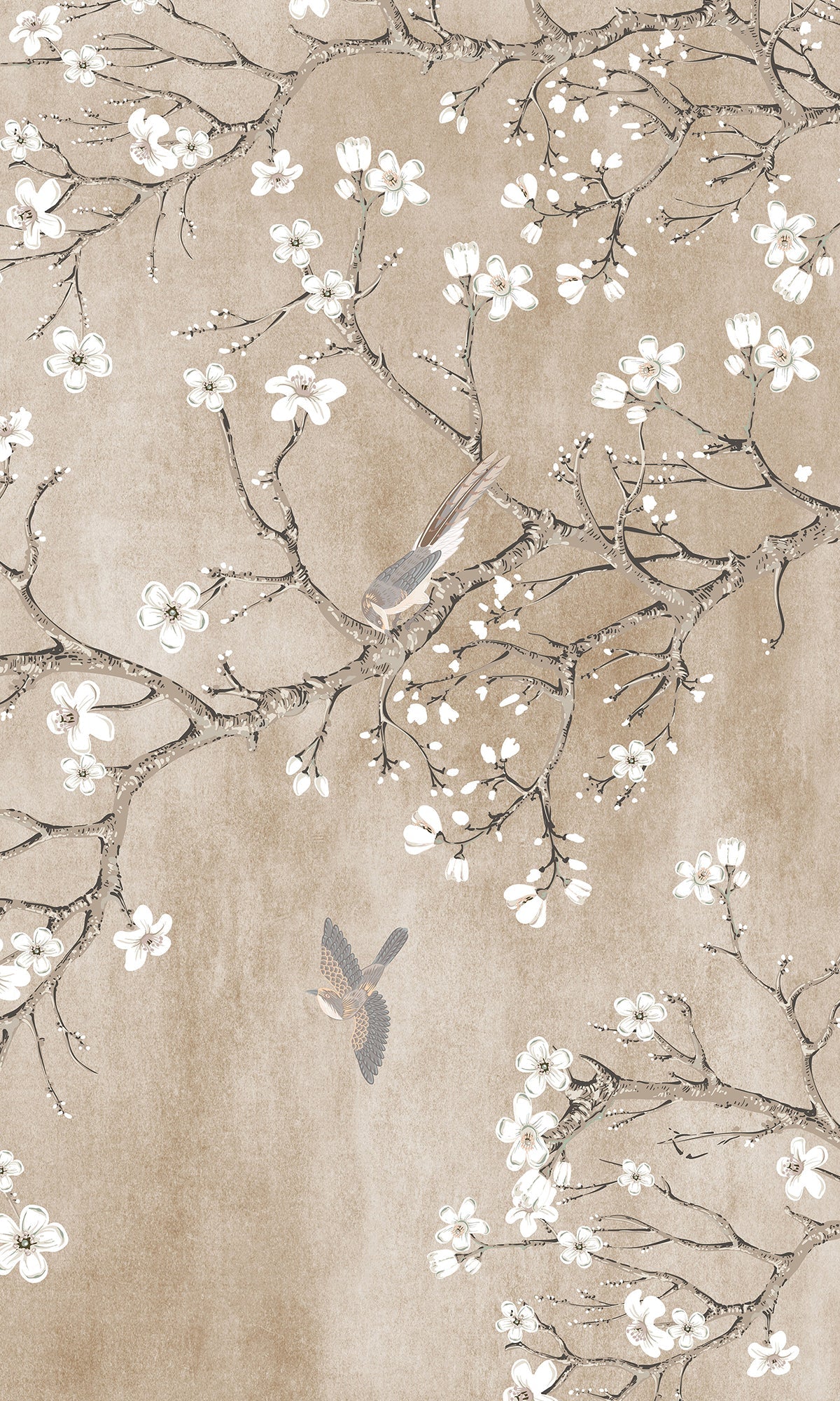 Beige Blossoming Almond Tree Murals MF1555