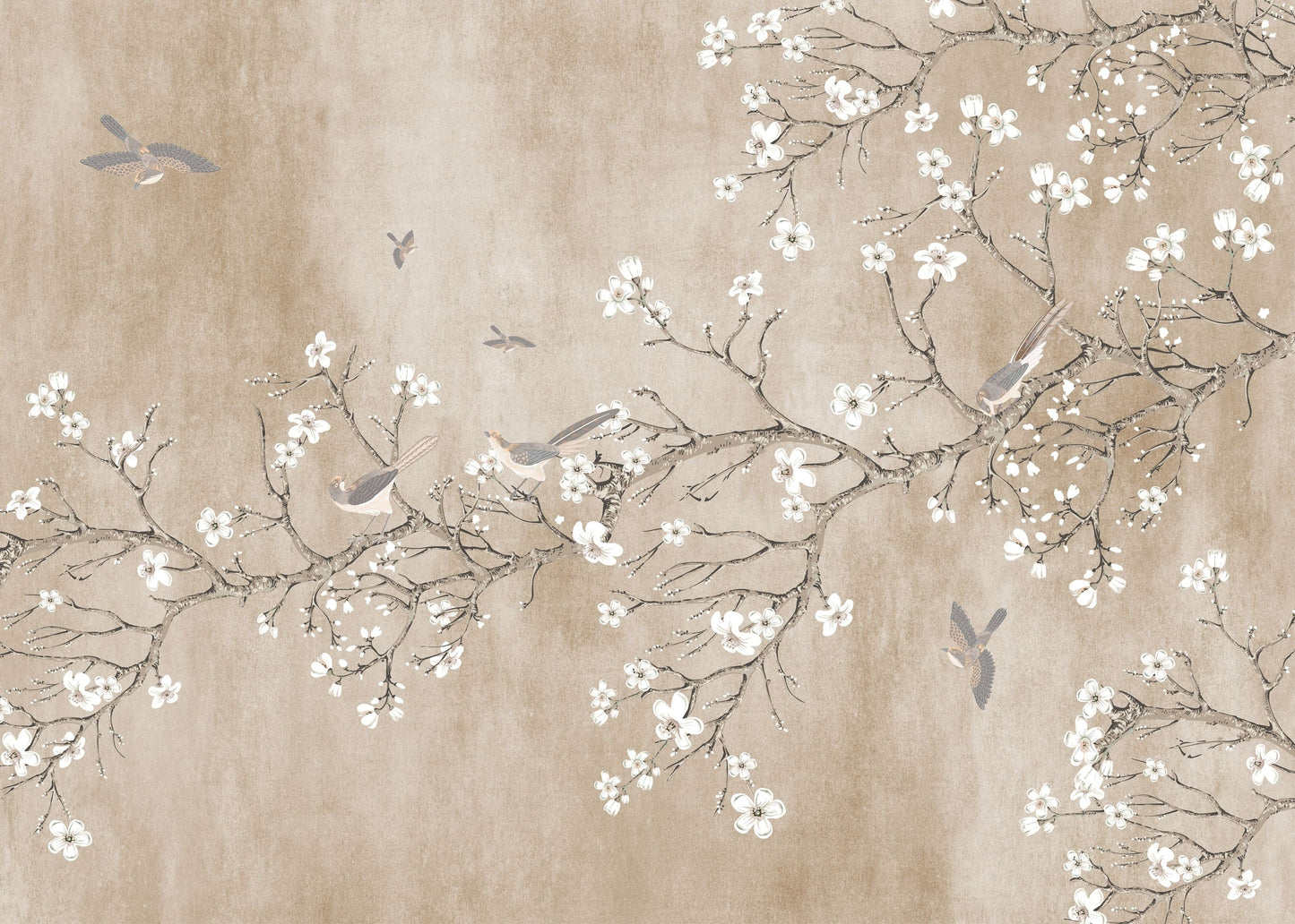 Beige Blossoming Almond Tree Murals MF1555