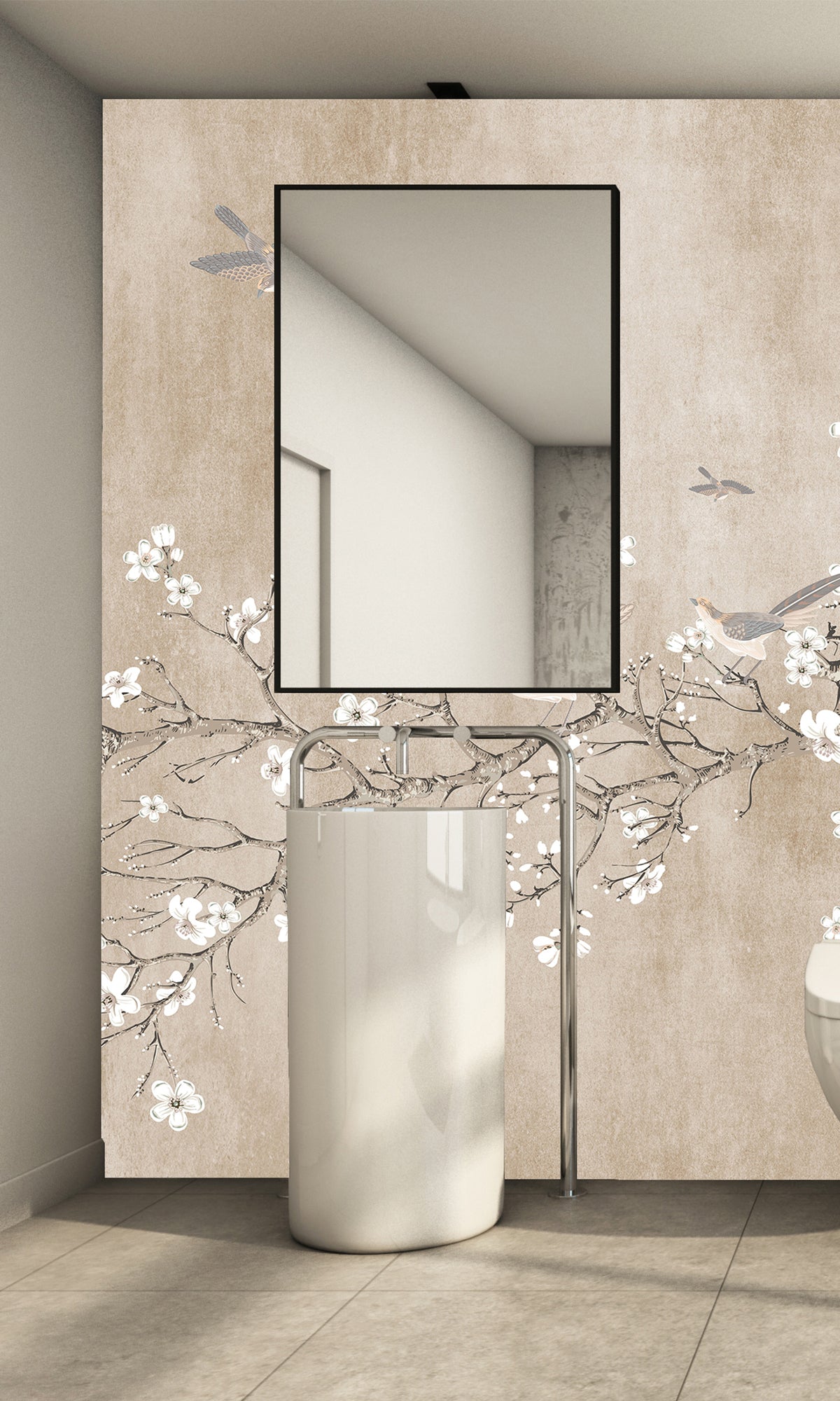 Beige Blossoming Almond Tree Murals MF1555
