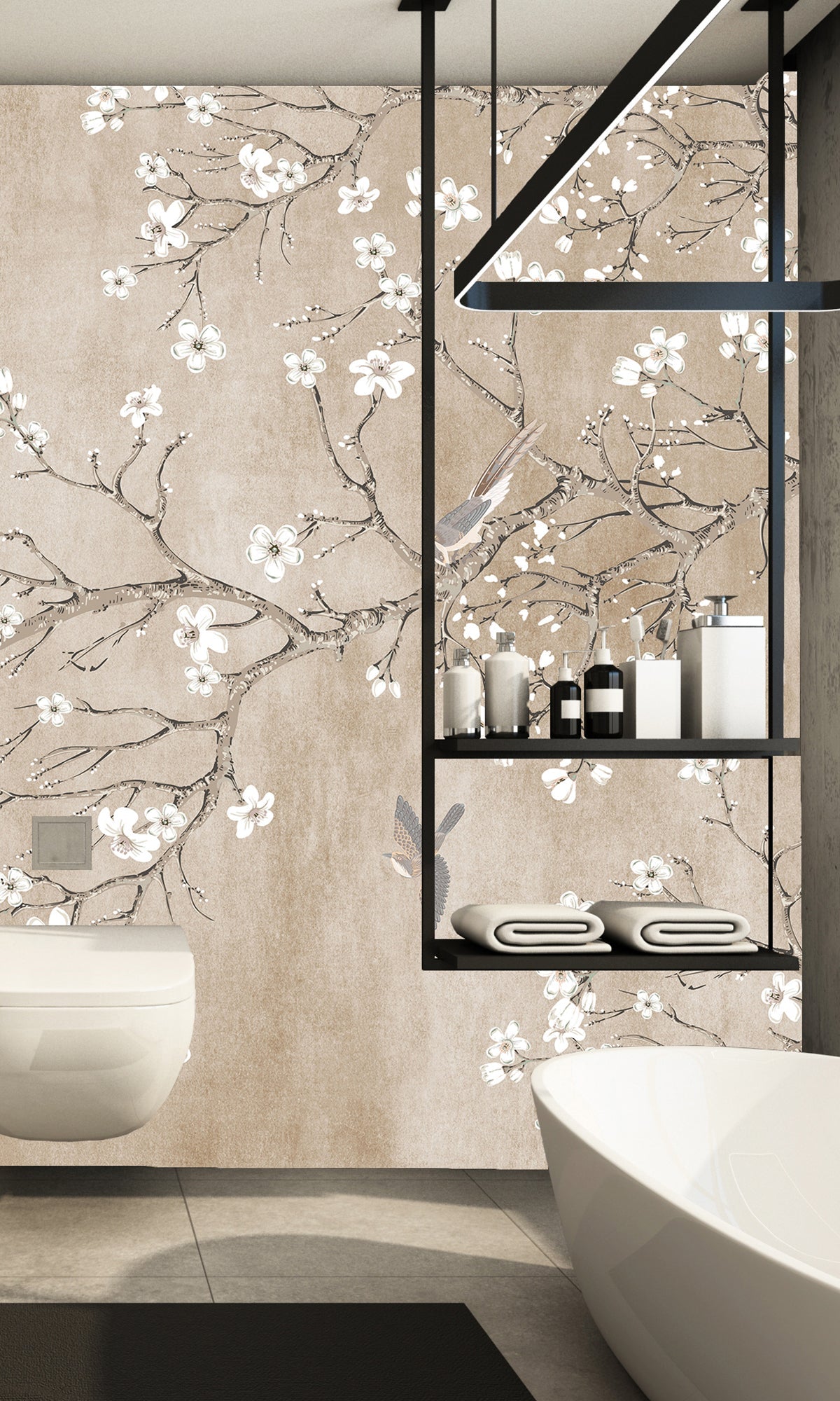 Beige Blossoming Almond Tree Murals MF1555
