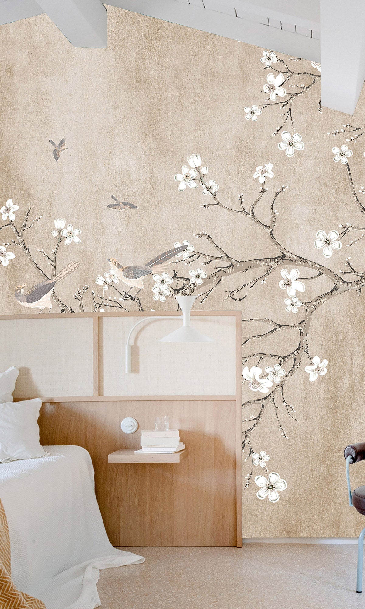 Beige Blossoming Almond Tree Murals MF1555