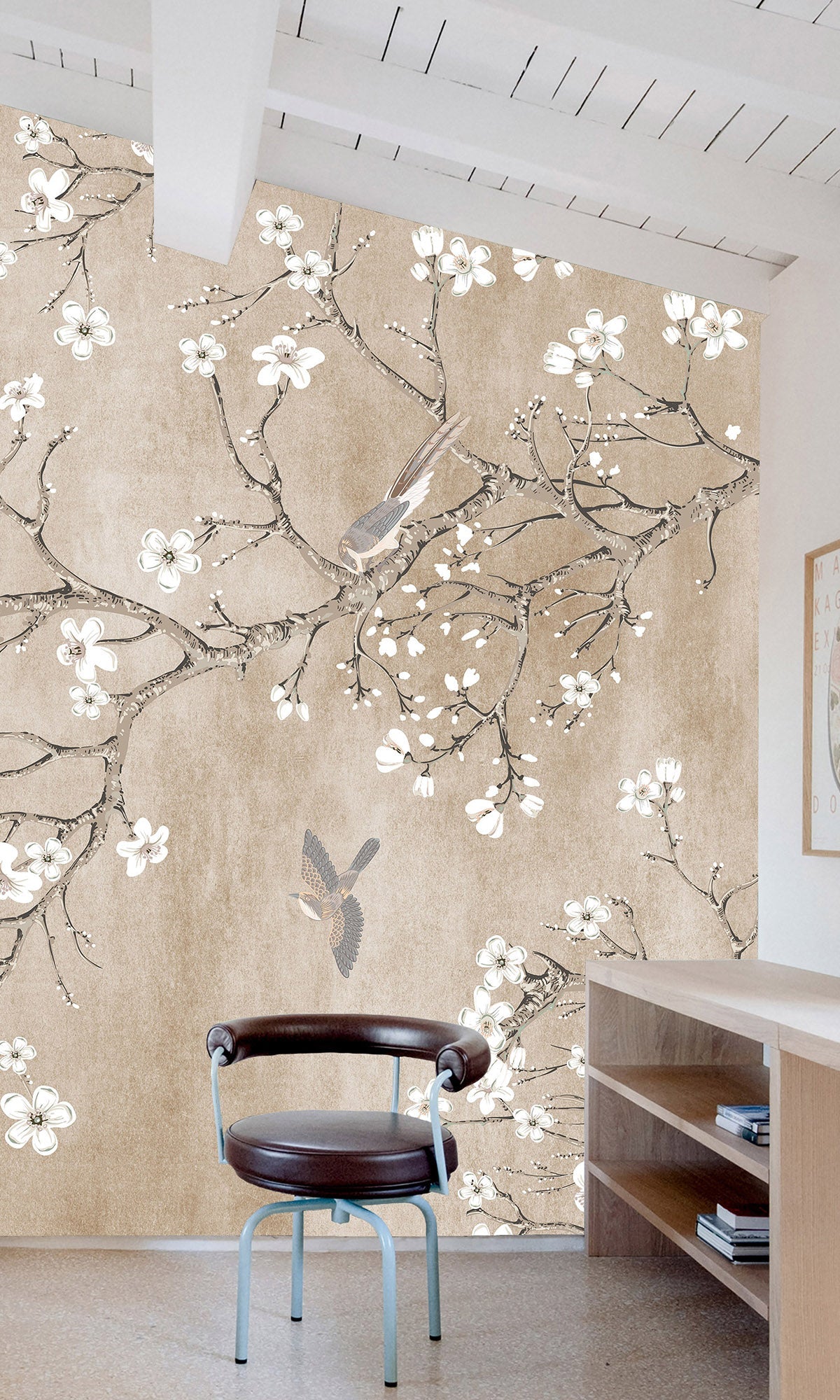 Beige Blossoming Almond Tree Murals MF1555