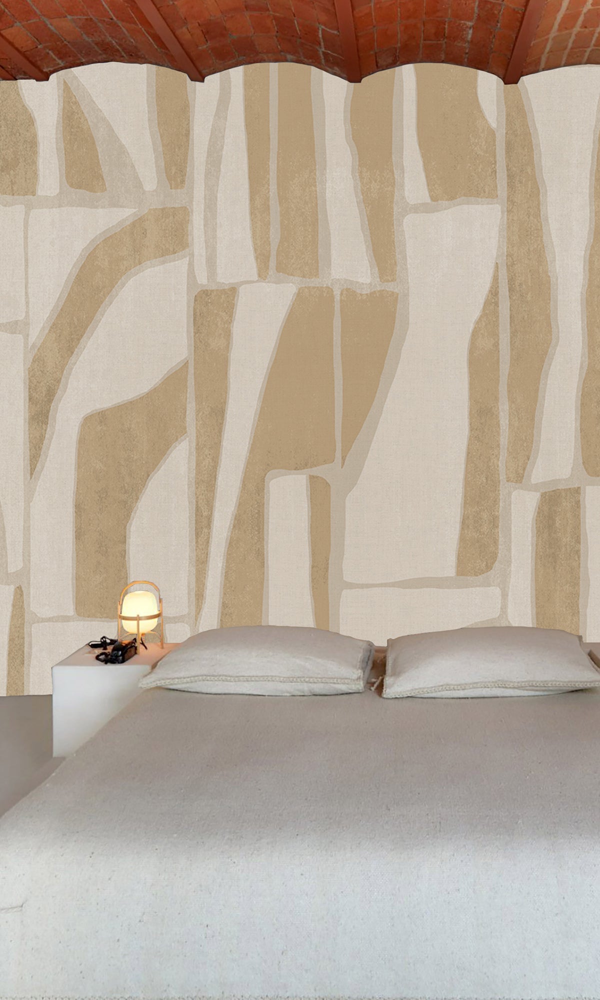 Taupe Abstract Geometric Collage Murals MG1726
