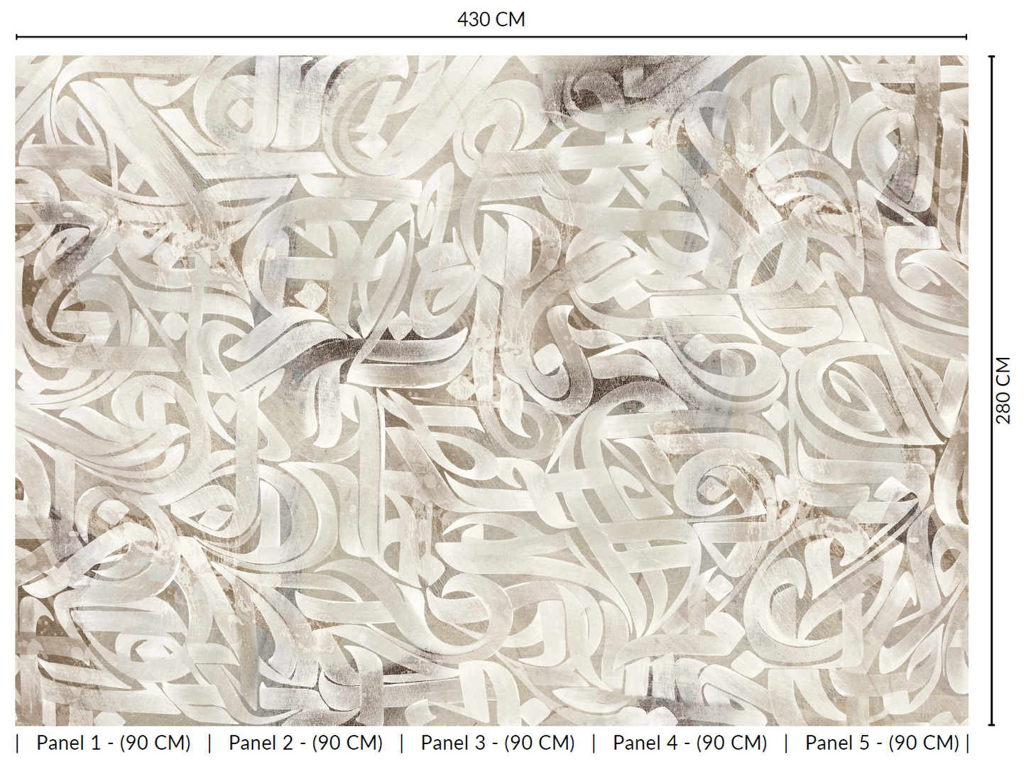 Gray Vintage Swirling Ribbons Murals MH1450