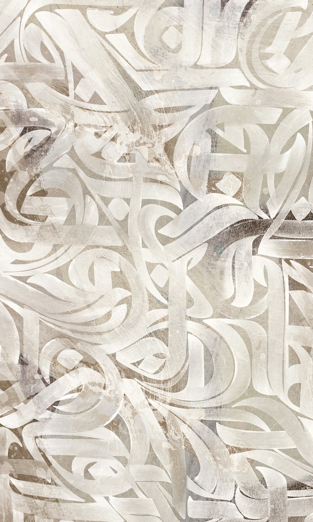 Gray Vintage Swirling Ribbons Murals MH1450