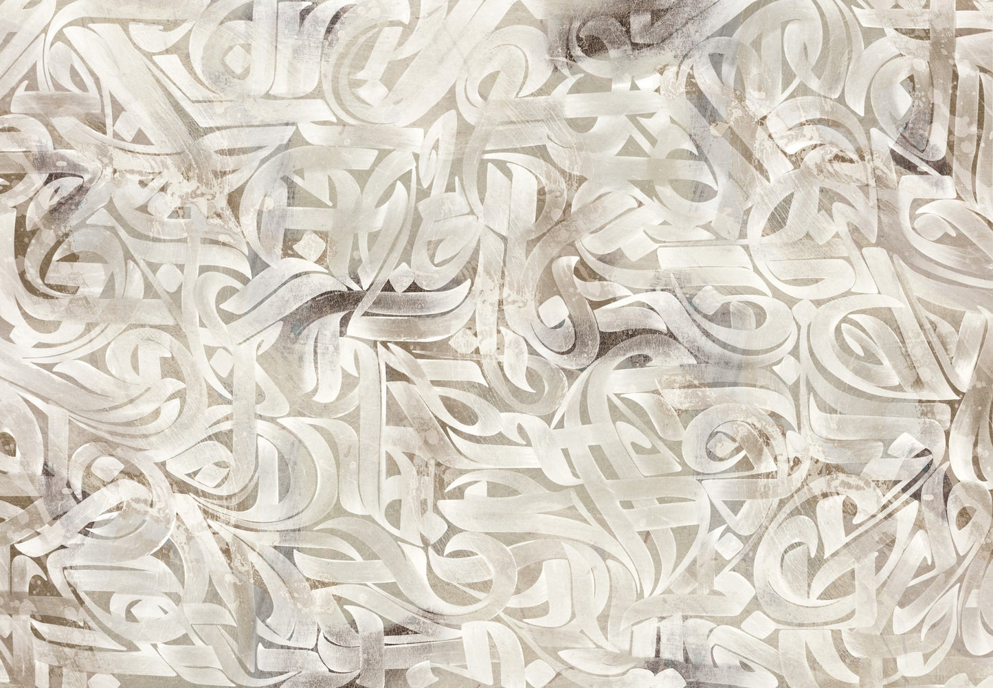 Gray Vintage Swirling Ribbons Murals MH1450