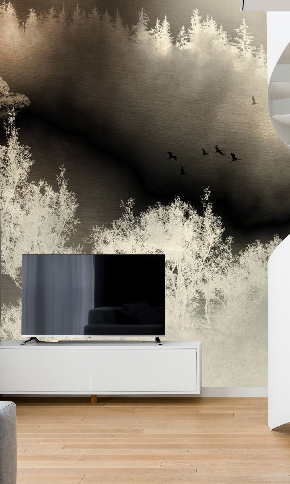 Gold Forest Silhouette Murals ML677