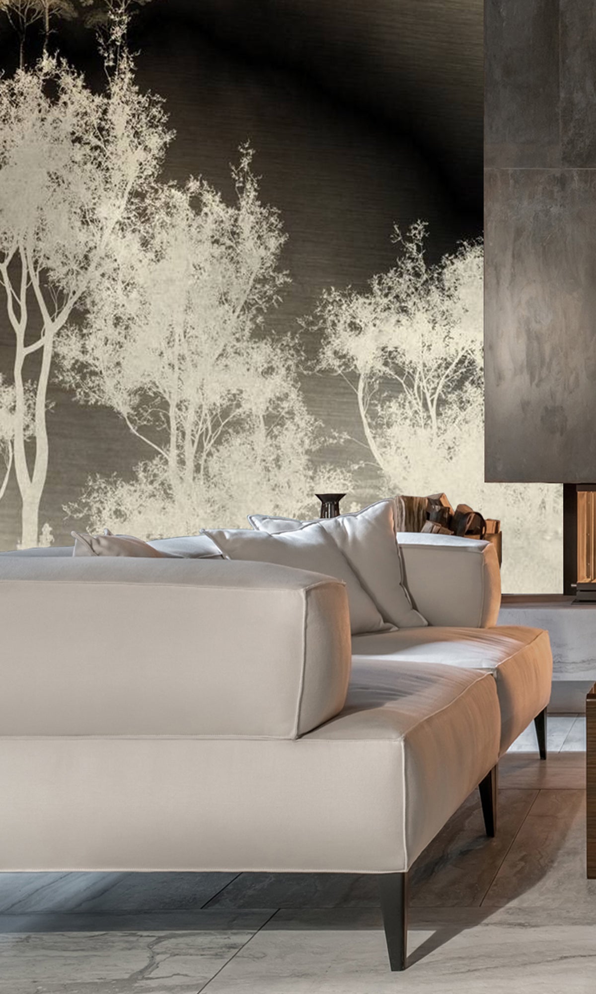 Gold Forest Silhouette Murals ML677