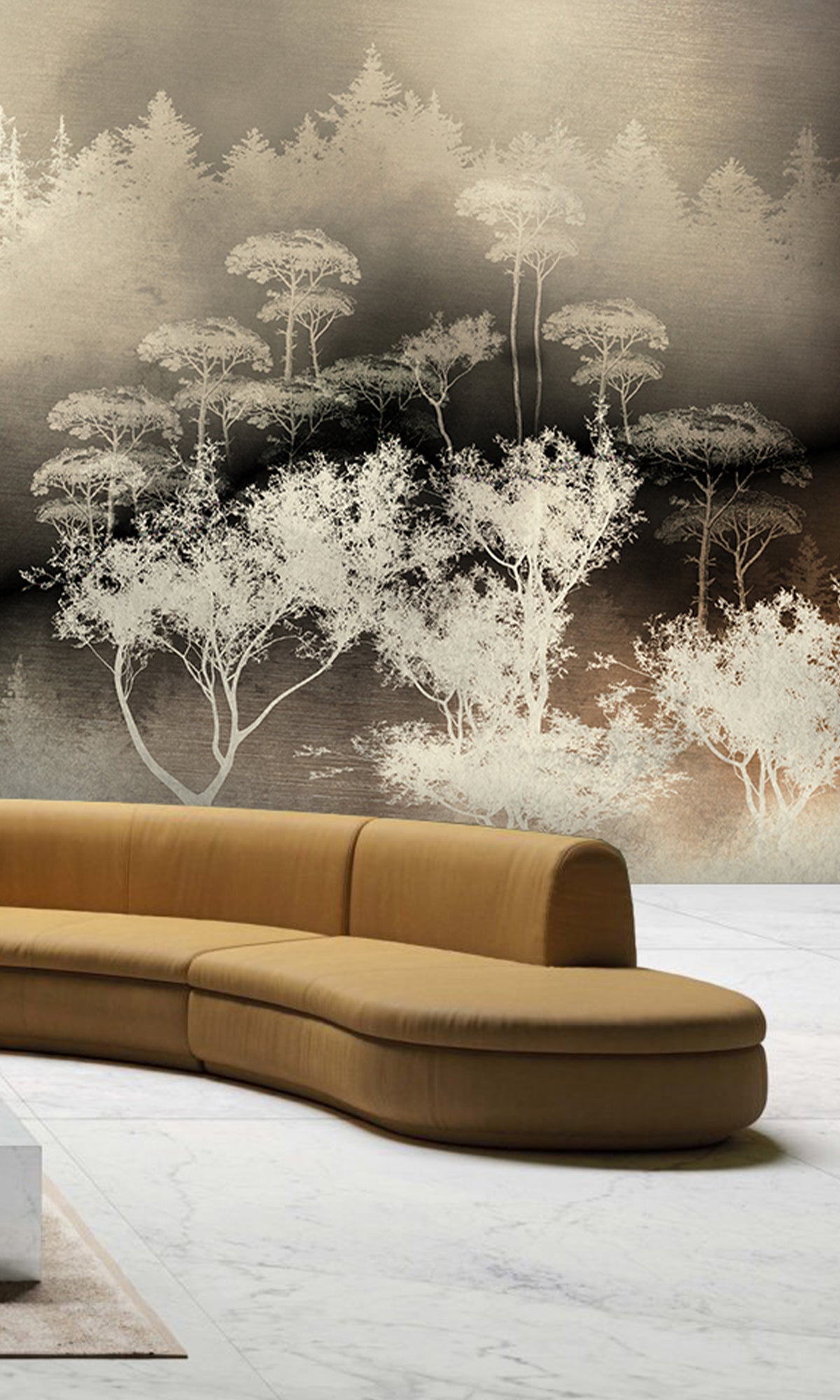 Gold Forest Silhouette Murals ML677