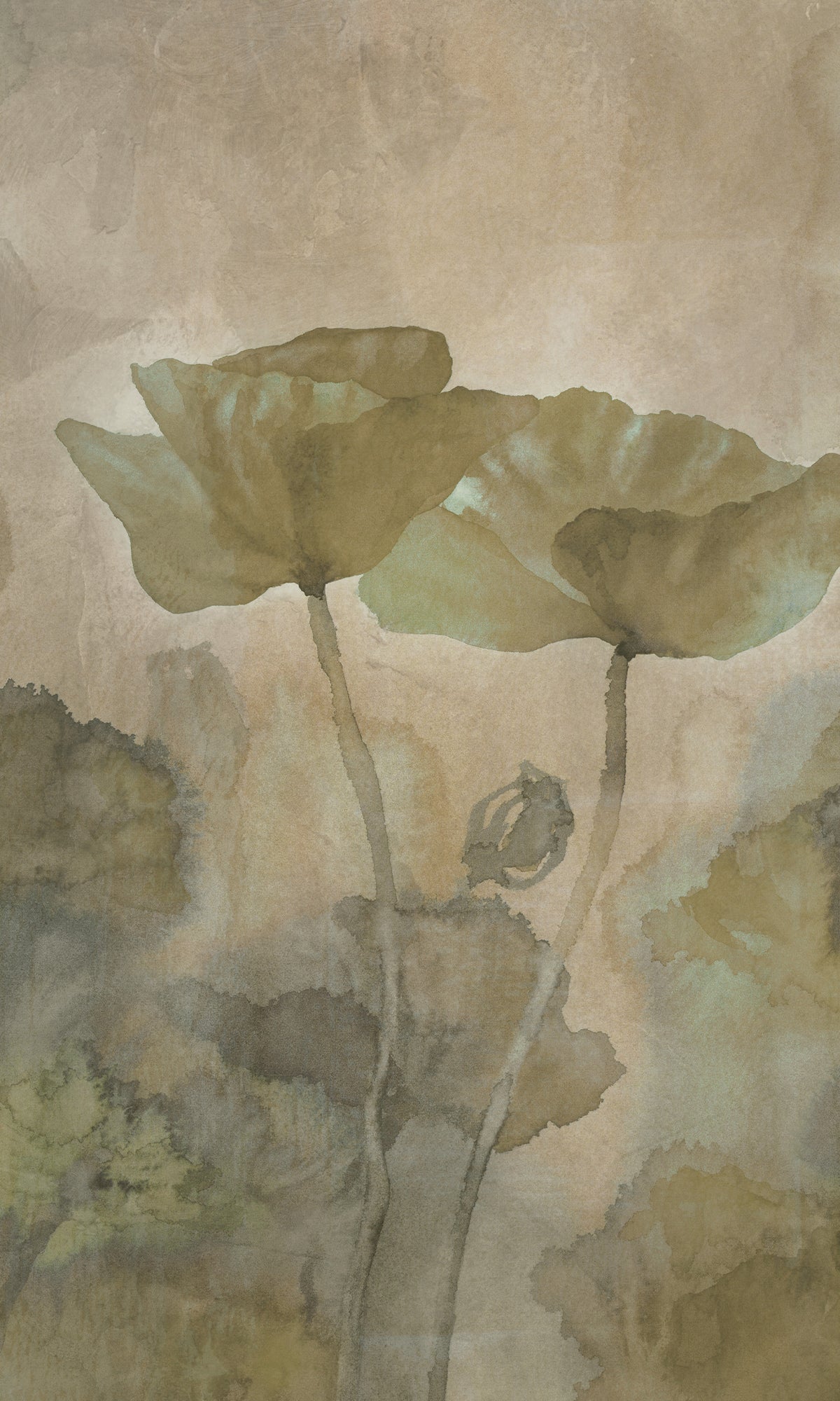 Green Lotus Pond at Dusk Murals MN1108