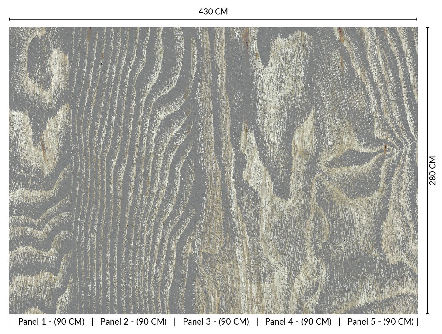 Gray Abstract Tree Bark Murals MS1153