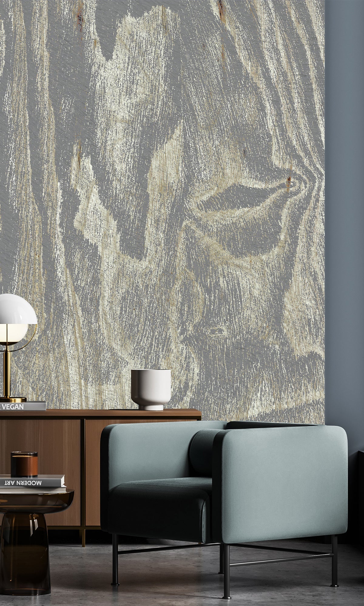 Gray Abstract Tree Bark Murals MS1153