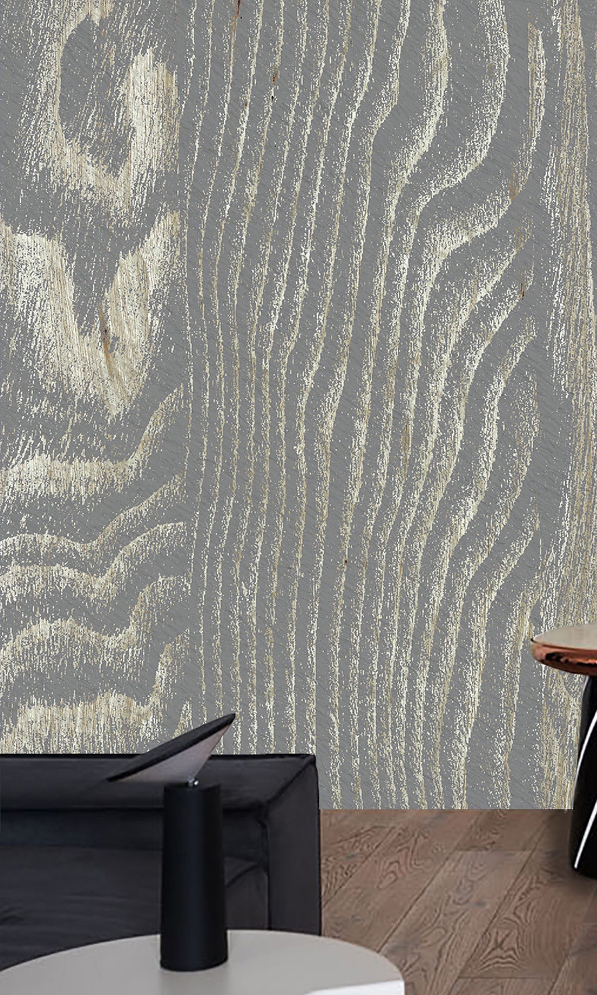 Gray Abstract Tree Bark Murals MS1153