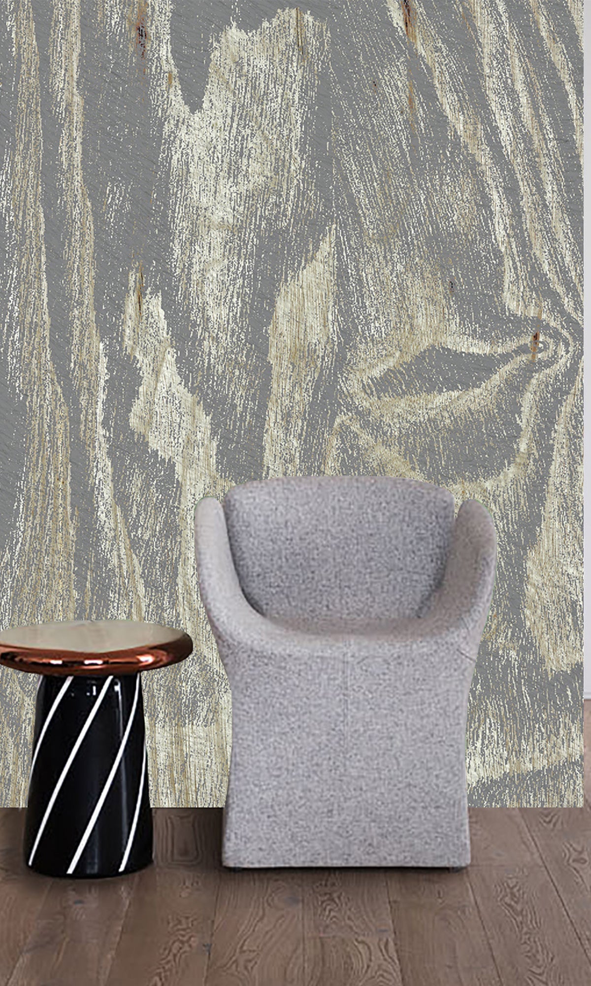 Gray Abstract Tree Bark Murals MS1153