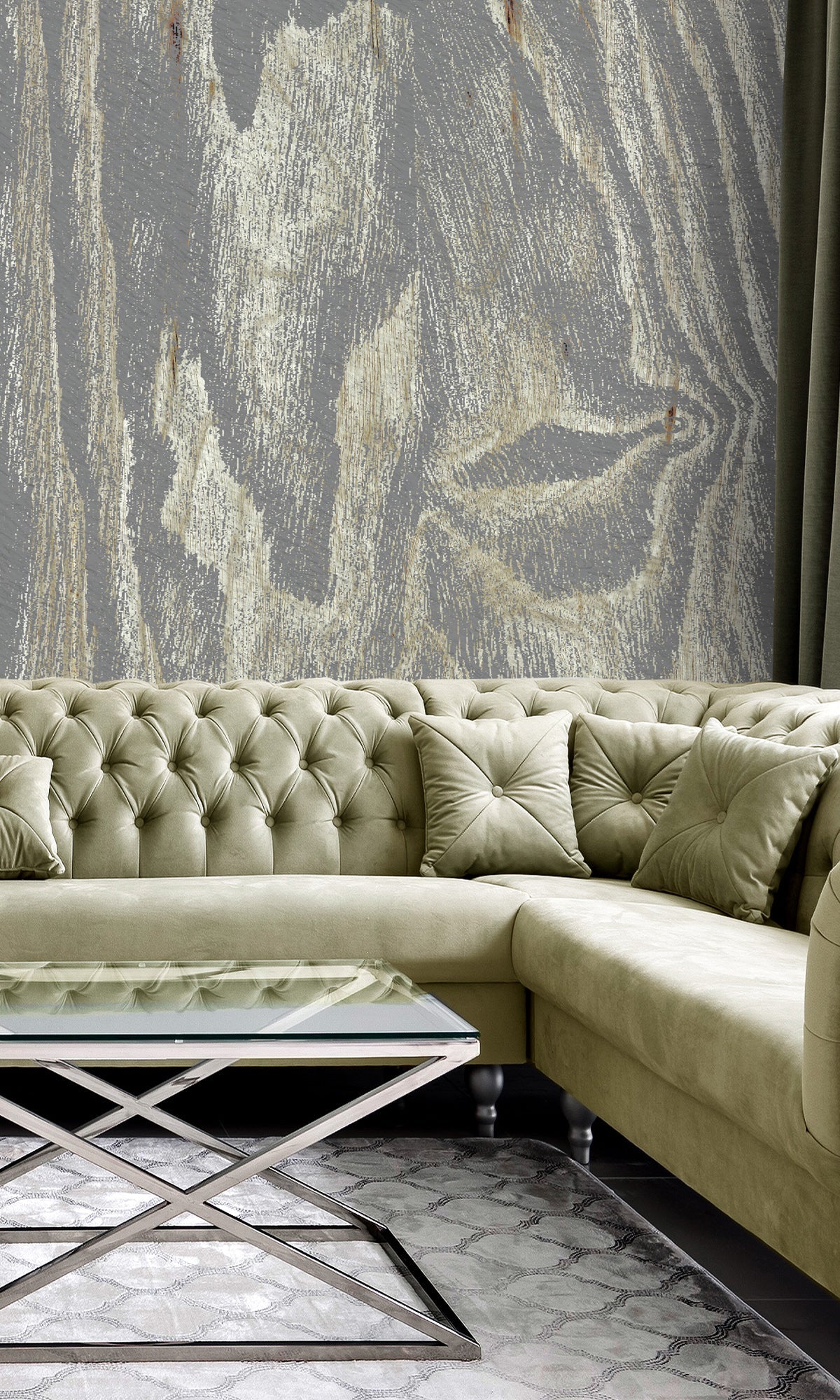 Gray Abstract Tree Bark Murals MS1153