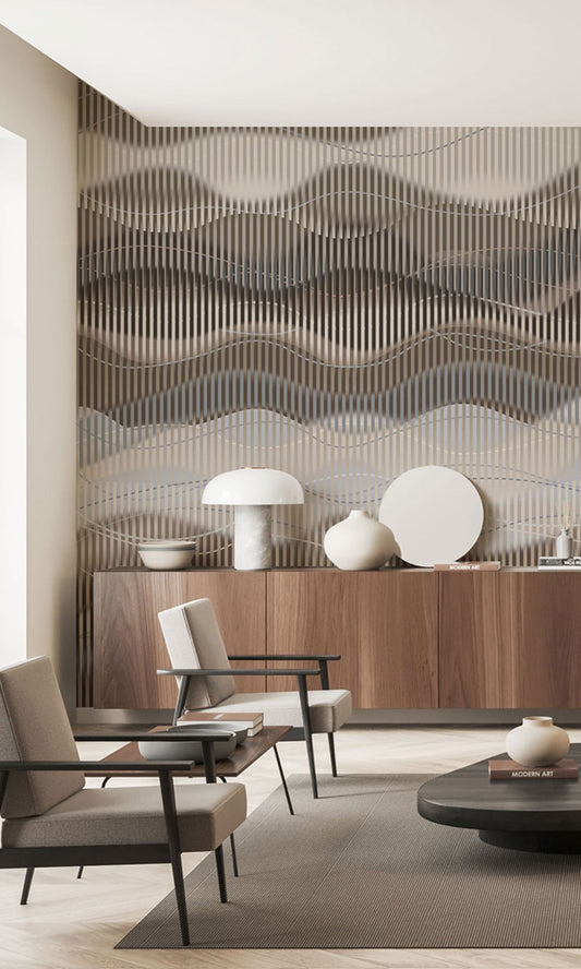 Abstract Striped Waves Murals MA1731