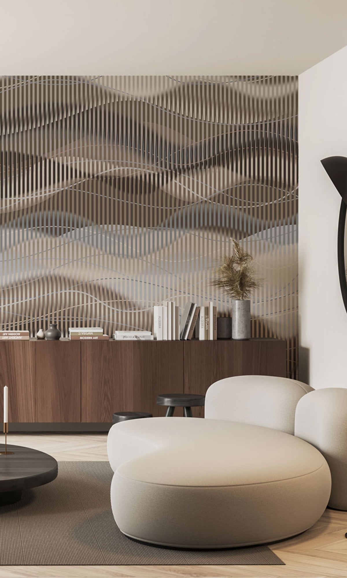 Abstract Striped Waves Murals MA1731