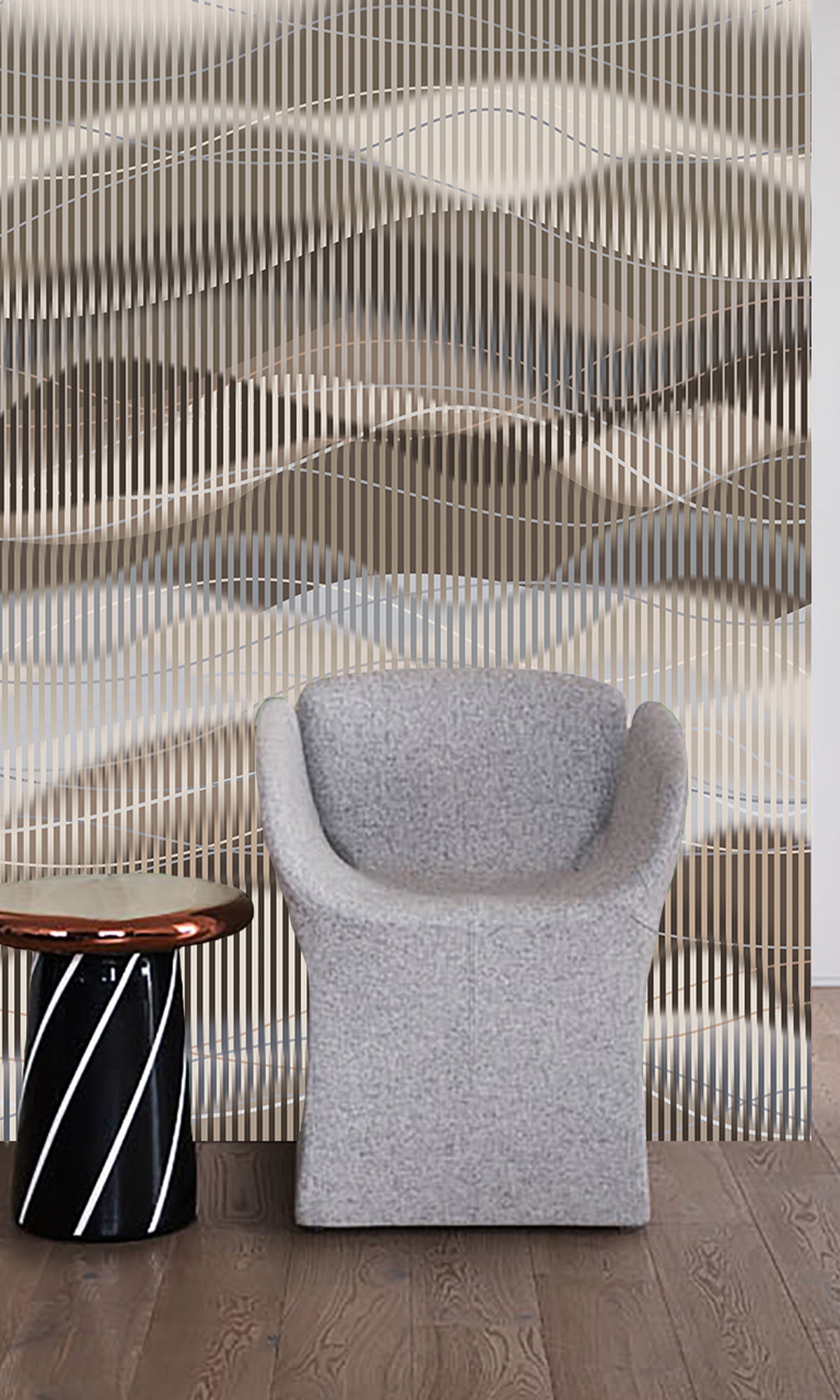 Abstract Striped Waves Murals MA1731