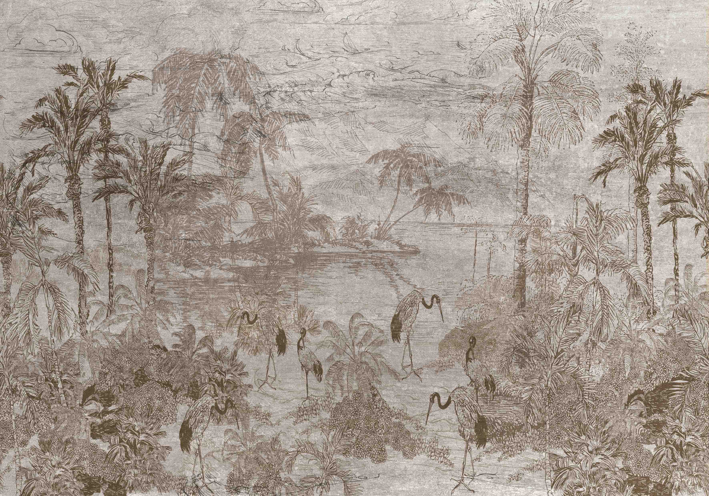 Flamingos by the Beach Murals MA597