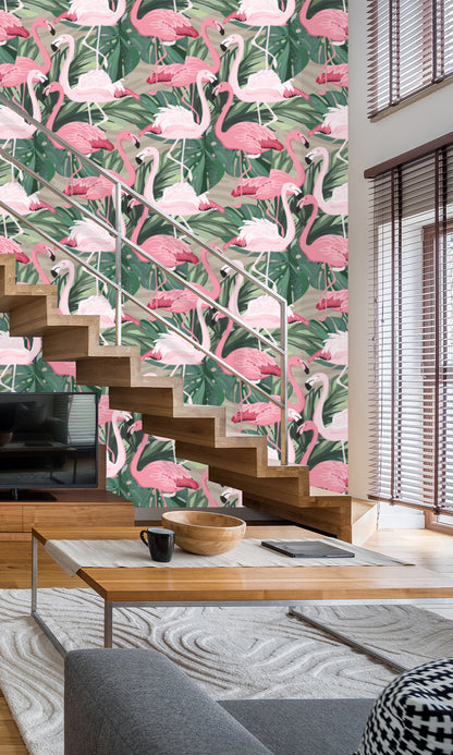 Flamingos by the Beach Murals MA597