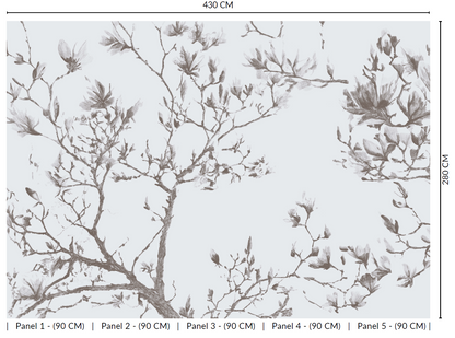 Taupe Magnolias In Bloom Murals MF1256