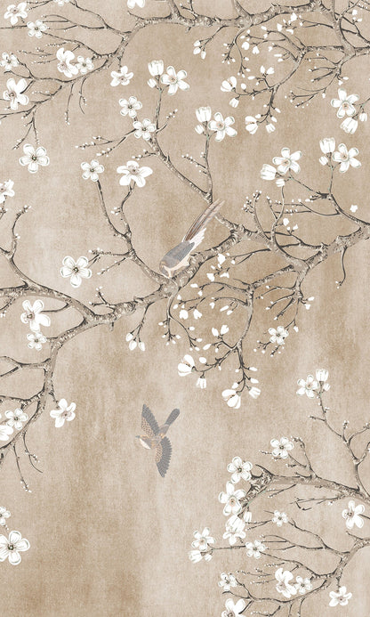 Beige Blossoming Almond Tree Murals MF1555