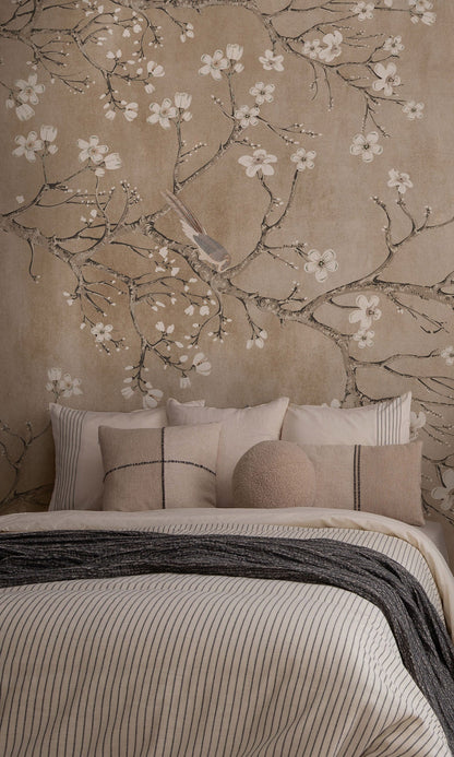Beige Blossoming Almond Tree Murals MF1555
