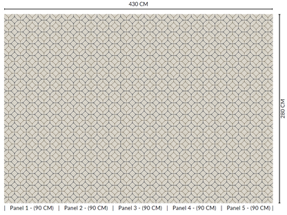 Taupe Tiled Geometric Ogee Murals MG1721