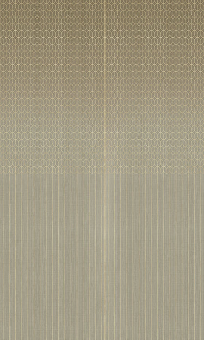 Gold Geometric Striped Murals MG1724