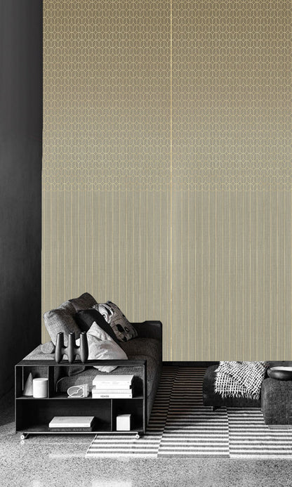 Gold Geometric Striped Murals MG1724