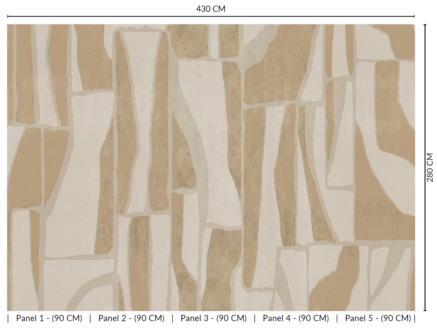 Taupe Abstract Geometric Collage Murals MG1726