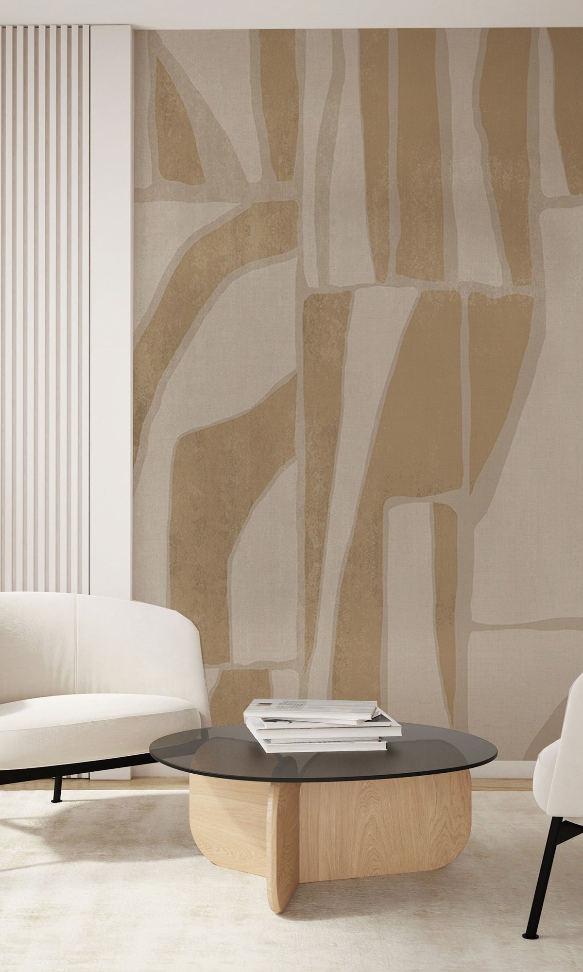 Taupe Abstract Geometric Collage Murals MG1726