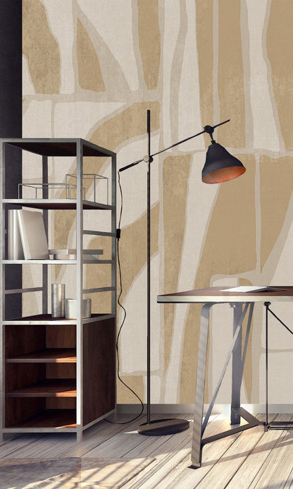 Taupe Abstract Geometric Collage Murals MG1726