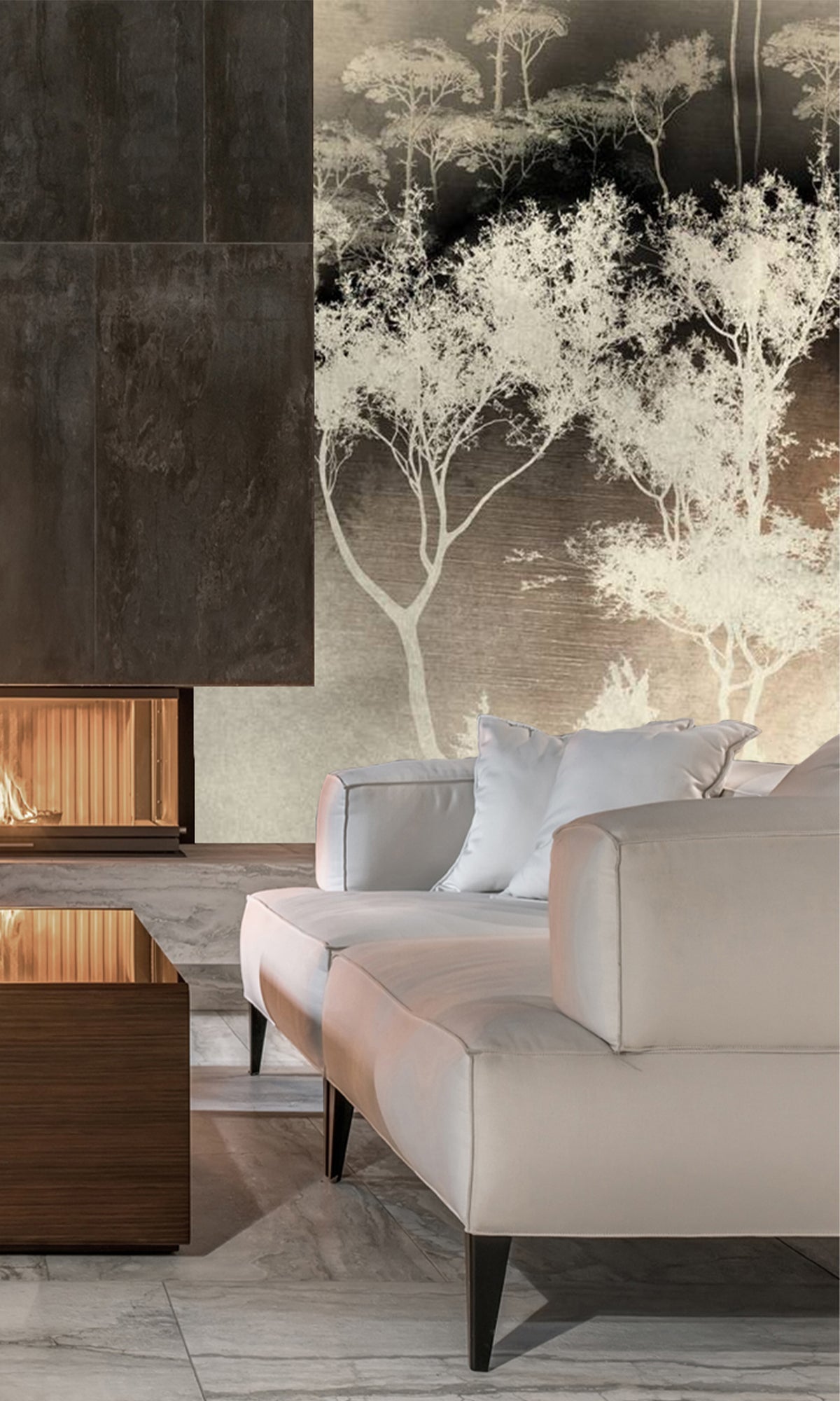 Gold Forest Silhouette Murals ML677