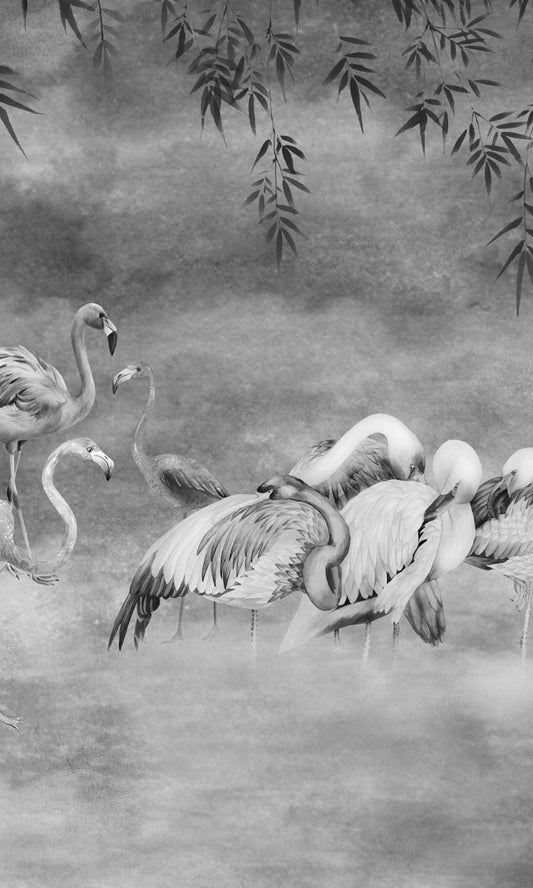 Silver Flamingos in the Lake Murals MN668