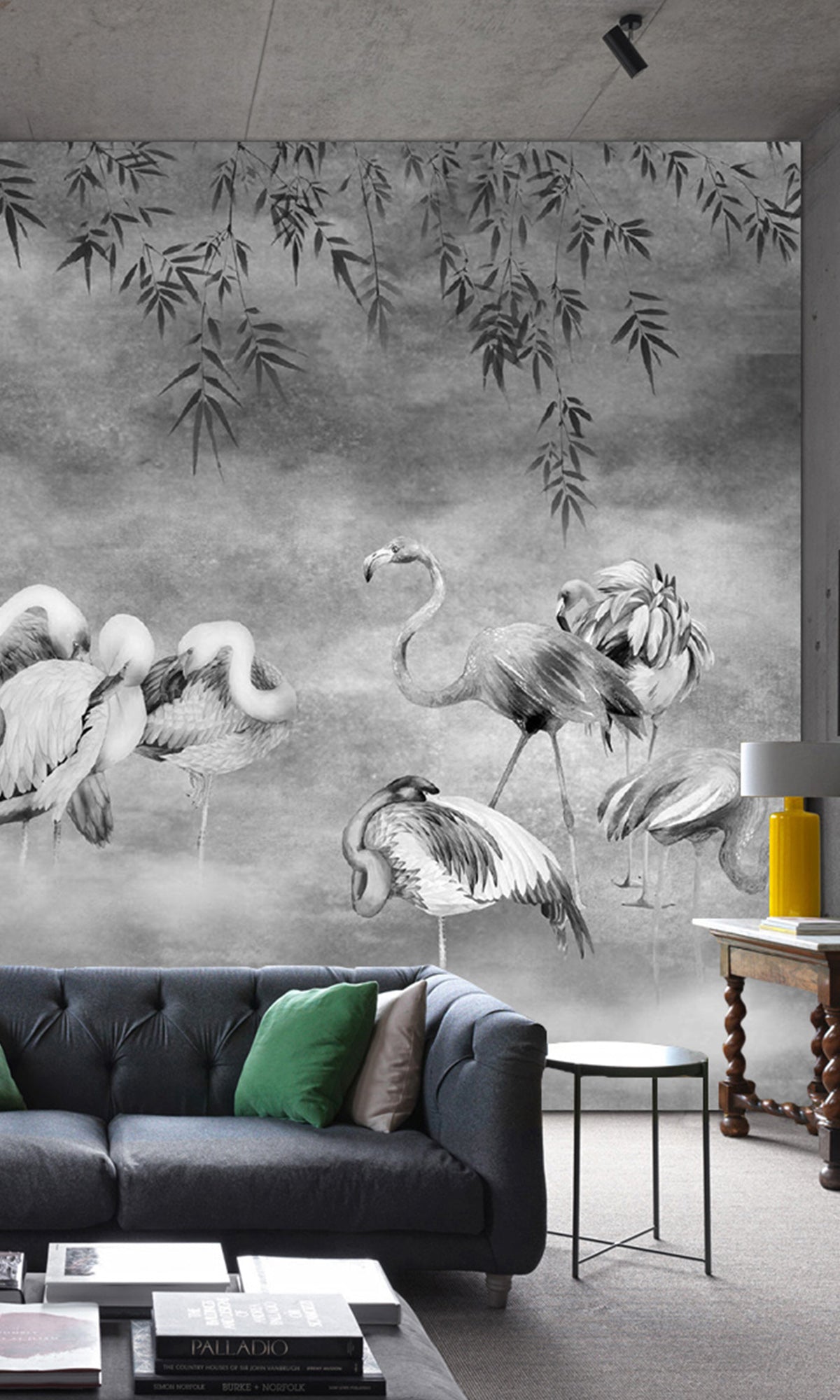 Silver Flamingos in the Lake Murals MN668