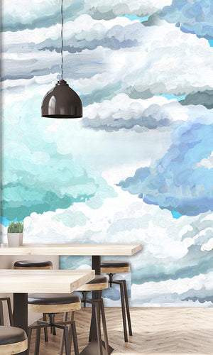 Sunny Afternoon Painted Clouds Wallpaper 2001023